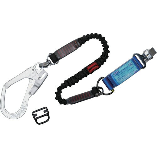 TSUYORON フルハーネス用ランヤード シングルランヤード 伸縮式ノビロン(BK)130KG対応型 ( THL-NV93SV-33-130KG-R23-BP ) 藤井電工(株)