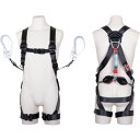 【SALE価格】TSUYORON 黒影ハーネス ツインランヤード付き ロック機構付き巻取式コルトリトラ ダークグレー Mサイズ ( TH-504-2CR93SV-OT-DG-M-2R23-BX ) 藤井電工(株)