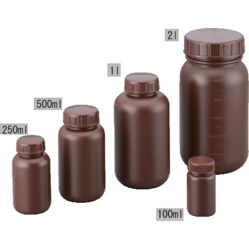 AS ( アズワン ) 広口丸型遮光瓶100ml(茶) ( 2-5077-01 ) 【メーカー取寄】