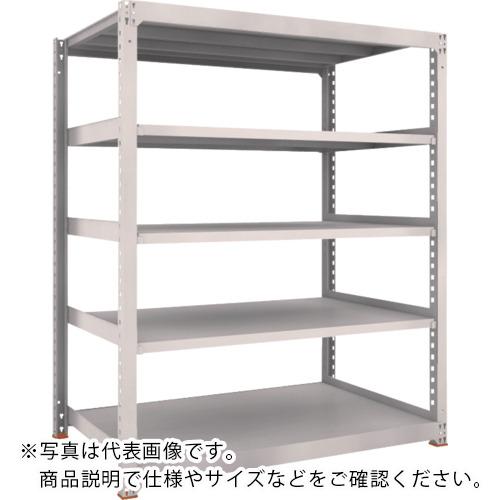TRUSCO スチールラック M5型中量棚 1200×471×H1500 5段 単体 免震樹脂ベース付 ネオグレー ネオグレー ( M5-5455SFC NG ) トラスコ中山(株)