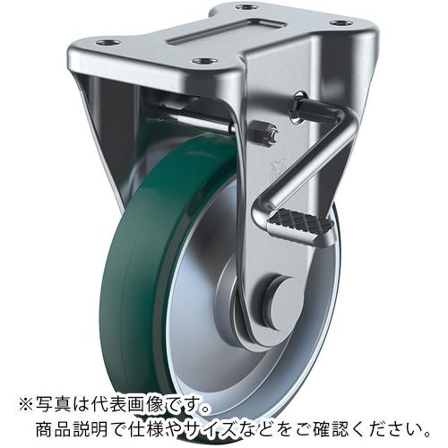 【SALE価格】ユーエイ プレート式 固定 キャスター ウレタン 車輪径200mm ストッパー付き Jタイプ KB(R)型 取付寸法112×63 ( UWKB-200R ) (株)ユーエイ キャスター事業部