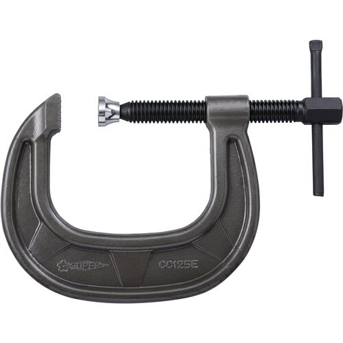 【SALE価格】スーパー シャコ万力(C型)強力ワイドタイプ 125mm メタリックグレー焼付塗装 ( CC125E ) (..