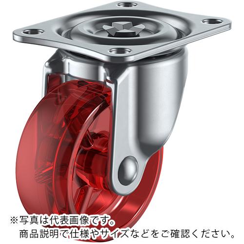 ユーエイ プレート式 自在 キャスター 赤ポリカーボネート 車輪径25mm Gタイプ G型 取付寸法28×23 ( G-25PC-R ) (株)ユーエイ キャスター事業部
