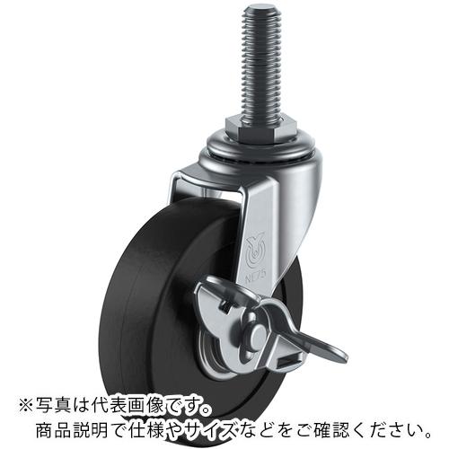 ユーエイ ねじ込み式 自在 キャスター ゴム 車輪径40mm ストッパー付き Lタイプ LT-S型 ネジ寸法UNF1/2×14山数20 ( LT-40RS-UNF1/2-14 ) (株)ユーエイ キャスター事業部