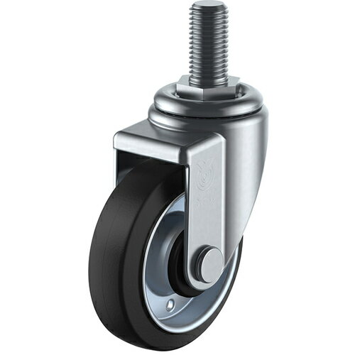 ユーエイ ねじ込み式 自在 キャスター ゴム 車輪径100mm Jタイプ SJT型 ネジ寸法M20×40ピッチ2.5 ( SJT-100WP-M20-40 ) (株)ユーエイ キャスター事業部