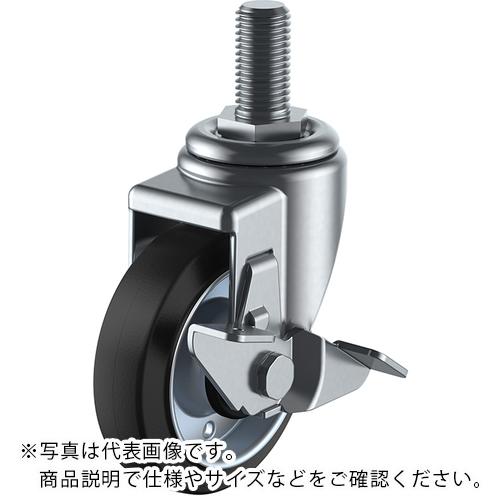 ユーエイ ねじ込み式 自在 キャスター ゴム 車輪径125mm ストッパー付き Jタイプ SJT-S型 ネジ寸法M16×40ピッチ2 ( SJT-125WPS-M16-40 ) (株)ユーエイ キャスター事業部
