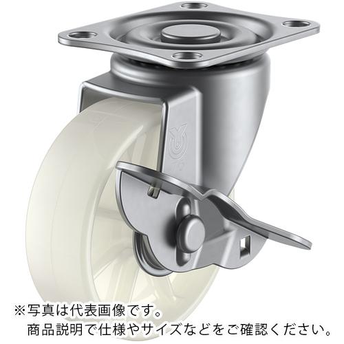 ユーエイ プレート式 自在 ステンレスキャスター ナイロン 車輪径50mm ストッパー付き Sタイプ SUS-SG-S型 取付寸法55×42 ( SUS-SG-50NS ) 1
