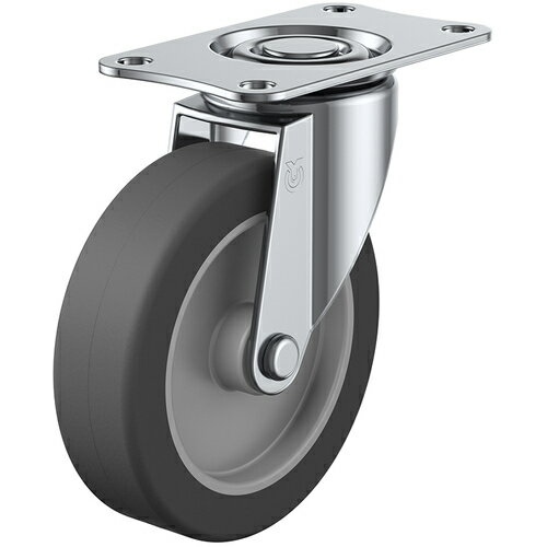 ユーエイ プレート式 自在 キャスター エラストマー 車輪径100mm Sタイプ SG型 取付寸法82×40 ( SG-100EL ) (株)ユーエイ キャスター事業部