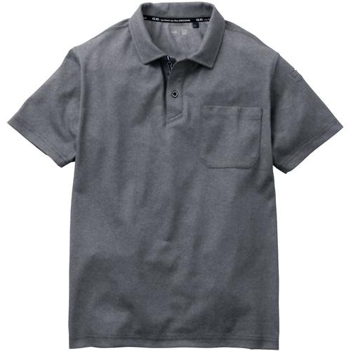 G.G. 7325-51 半袖ポロシャツ(胸ポケット付き) ダークグレー LL ( 7325-51-35-LL ) (株)桑和