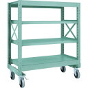TRUSCO R3型ボルト式中量棚W1200XD600XH1400 4段 Φ150 ウレタンキャスター付 ( R3-4464-U150 ) トラスコ中山(株)