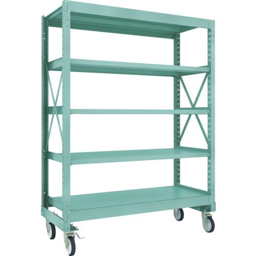 TRUSCO R3型ボルト式中量棚W1500XD600XH2000 5段 Φ150 ゴムキャスター付 ( R3-6565-G150 ) トラスコ中山(株)