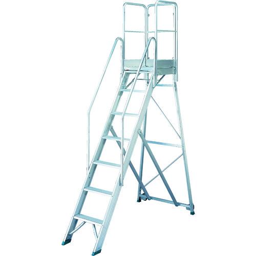 TRUSCO 折りたたみ式作業用踏み台 高さ2.10m 高さ900手すりフルセット付き ( TDAD-210-900TF ) トラスコ中山(株)