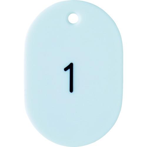 TRUSCO 番号入小判札 大 60X40 1~25 白 ( T