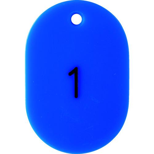 TRUSCO 番号入小判札 大 60X40 1~25 青 ( T