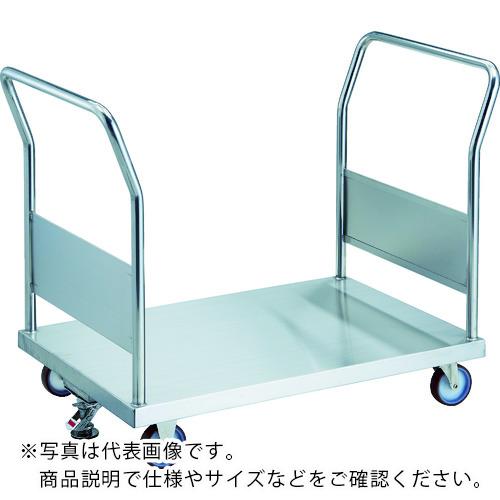 TRUSCO ステンレス台車 オールステン両袖台車 1200X750 φ100NU ストッパー付 ( AS-1W-100NU-S ) トラスコ中山(株)