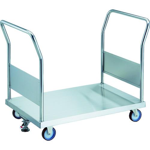 TRUSCO ステンレス台車 オールステン両袖台車 900X600 φ100NU ストッパー付 ( AS-2W-100NU-S ) トラス..