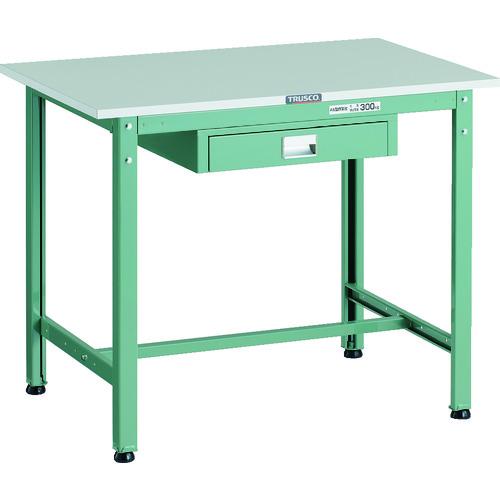 乐天商城 - TRUSCO ( トラスコ中山 ) 軽荷重作業台(300kg)AE型 900X600XH740 薄型1段引出し付 グリーン色 ( RAE-0960UDC1 )