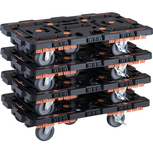 TRUSCO ( トラスコ中山 ) まとめ買い 連結式樹脂製平台車 ビートル 700X450 自在5輪 内2輪ストッパー付 コボレ止めセット付 4台セット ( BT700KJ5S2-E100-M4 )