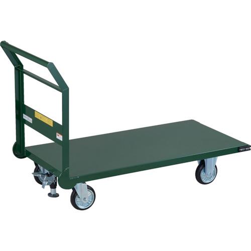 【SALE価格】TRUSCO ( トラスコ中山 ) 鋼鉄製運搬車 ハンドル側自在車輪 1200X600 Φ150プレス車 Lストッパー付 ( SH-2LCS )
