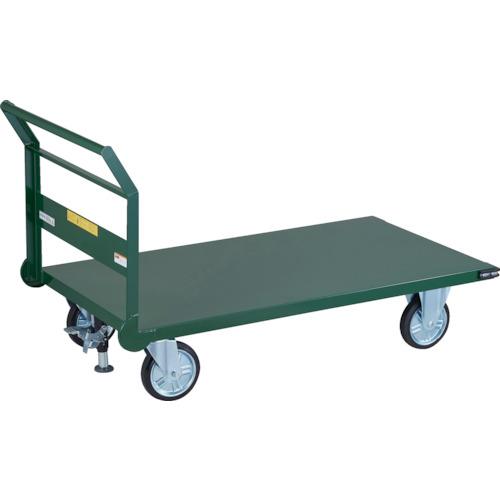 樂天商城 - TRUSCO ( トラスコ中山 ) 鋼鉄製運搬車 ハンドル側自在車輪 1400X750 Φ200プレス車 Lストッパー付 ( SH-1LCS )