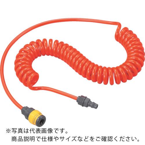 TRUSCO エアコイルホース ウレタンコイルホース樹脂カップリング付 4.0m ( TUHJ-5 (4.0M) ) トラスコ中山(株)