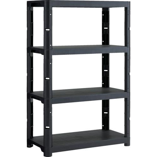 【SALE価格】TRUSCO プラ棚 高さ1371-4段タイプ コーナーキャップ4個付 つや消しブラック ( TPT-5344C-MBK ) トラスコ中山(株)