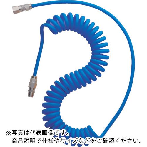 TRUSCO ウレタンコイルホース 6.0m ブルー ( TUNA-7 ) トラスコ中山(株)