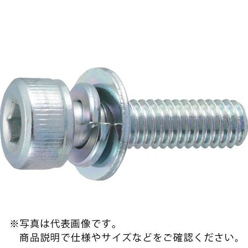 【SALE価格】TRUSCO 座金組込六角穴付ボルト I=3 三価白 M3×10 14本入 (ばね座金+ISOワッシャー付き) ( B777-0310 (M3X10 14イリ) ) トラスコ中山(株)