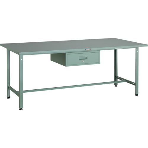 TRUSCO ( トラスコ中山 ) 軽荷重作業台(300kg)AE型 1800X900XH740 1段引出付 グリーン色 ( SAE-1809F1 (スチールテンバン) )(4.0)