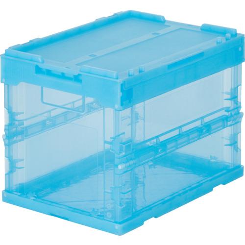 TRUSCO オリコン α折りたたみコンテナ スケルコン 20L(蓋付) 透明ブルー 青 ( TR-SC20 B ) トラスコ中..