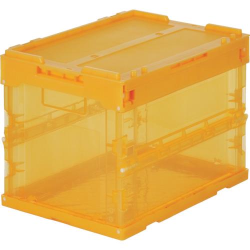 TRUSCO オリコン α折りたたみコンテナ スケルコン 20L(蓋付) 透明オレンジ オレンジ ( TR-SC20 OR ) ト..