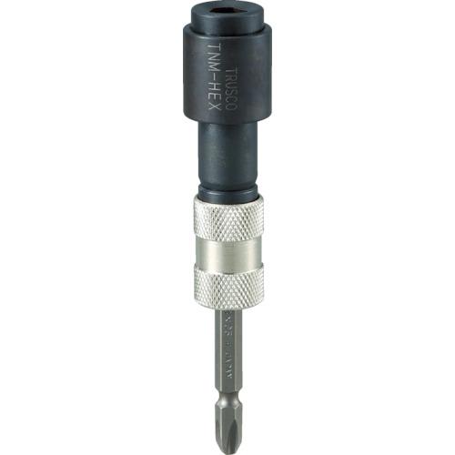 特長：ナイスマイティステップドリル（φ10シャンク）を、ワンタッチで六角軸（6.35mm）に変換します。アダプター六角軸側は、市販ドライバービットを採用しています。（標準付属）シャンク部には、ドライバービットを付属しております。軸折れ時は、市販ドライバービットにワンタッチで交換出来ます。用途：電動ドリル。仕様：シャンク径(mm)：6.35全長(mm)：107穴径(mm)：φ10三面取り(ナイスマイティ側)、シャンク径(mm)材質／仕上：炭素鋼　●代表画像について 商品によっては、代表画像を使用している場合がございます。 商品のカラー、サイズなどが異なる商品をイメージ画像として 使用させて頂いている場合がございます。 必ず、商品の品番と仕様をご確認のうえ、ご注文お願いいたいます。 　●北海道・沖縄・離島・一部地域の送料について 別途追加で送料がかかる場合がございます。 送料がかかる場合は、メールにて送料をご連絡させて頂き、 お客様にご了承頂いてからの手配となります。 　●お買上げ明細書の廃止について 当店では、個人情報保護と環境保護の観点から同封を廃止しております。 お買上げ明細書が必要な場合は、備考欄に「お買上げ明細必要」と 記載お願いいたします。 当店からの出荷の場合は、同封にて発送させて頂きます。 （※メーカー直送の場合は、PDFデータをメールさせて頂きます。） 　注意事項 ※商品名に【2個セット】等、数量の明記がない場合は1個での販売となります。