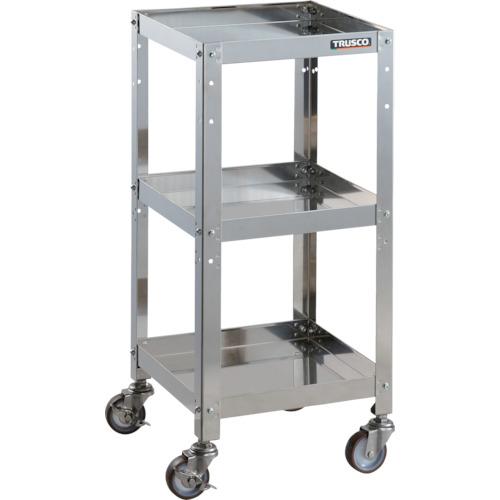 TRUSCO ステンレスワゴン クリーンラビット 75φウレタン車SUS金具 360×360×H810 3段 ( CRB-833SU ) ト..
