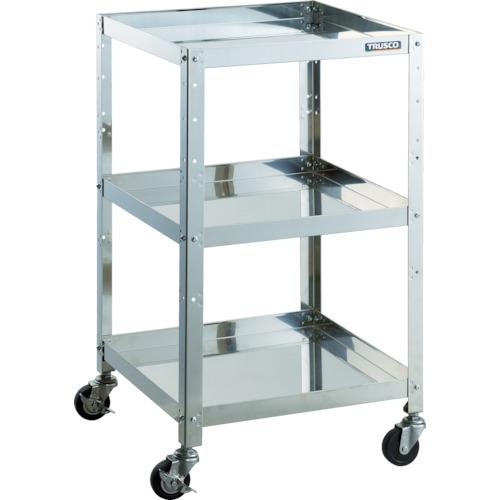 TRUSCO ステンレスワゴン クリーンラビット 75φ導電車SUS金具 500×500×H880 3段 ( CRB-953SD ) トラス..
