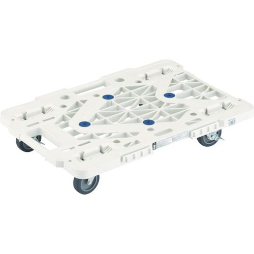 TRUSCO ( トラスコ中山 ) 樹脂製平台車 ルートバンメッシュタイプ 515X385 4輪自在 ストッパー付 白 ( MPK-500JS-W )