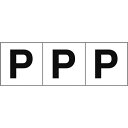 TRUSCO アルファベットステッカー 50×50 「P」 白地/黒文字 3枚入 ( TSN-50-P ) トラスコ中山(株)