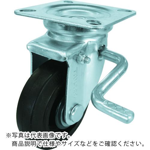 TRUSCO プレス製ナイロンホイールゴムキャスター 自在ストッパー付Φ100 ( TYNRJB-100A ) トラスコ中山(株)(4)