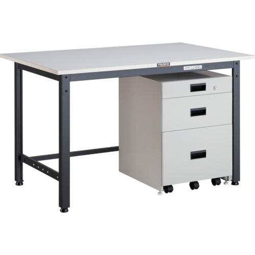 TRUSCO ( トラスコ中山 ) 軽荷重作業台(400kg)LEW型 1200X750XH740 3段キャビネット付 ダークグレー色 ( LEWP-1200UDK111 )