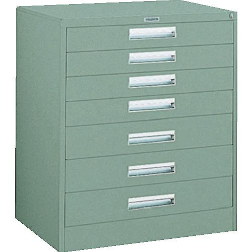 TRUSCO VR型キャビネット 767X500XH880 7段 グリーン色 ( VR-L7W GN(グリーン) ) トラスコ中山(株)