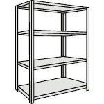 TRUSCO ( トラスコ中山 ) スチールラック 軽量棚 中棚ボルトレス型 875X300X1200 4段 ネオグレー ( L43V-14 NG(ネオグレー) )