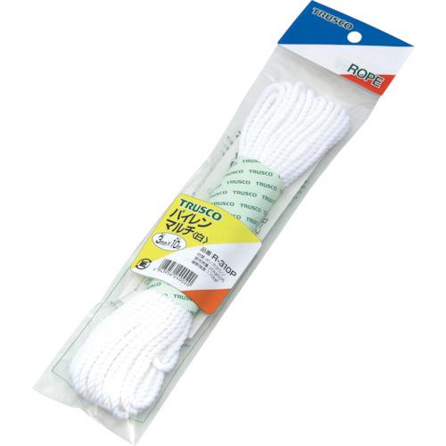 TRUSCO パイレンカラーロープ 3つ打 線径3mmX長さ10m 白 ( R-310P W(3パイX10M シロ) ) トラスコ中山(株)