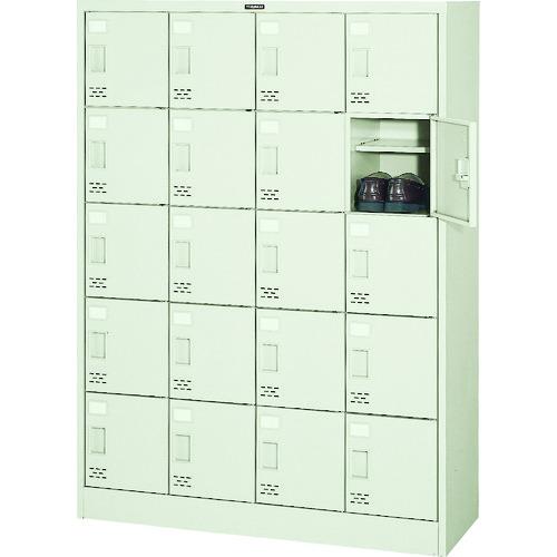 TRUSCO シューズケース 20人用 1050X380XH1437 棚付 ( SC-20W (タナイタツキ) ) トラスコ中山(株)