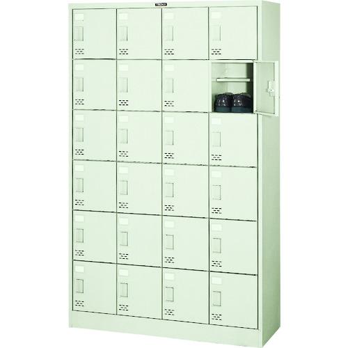 TRUSCO シューズケース 24人用 1050X380XH1700 棚付 ( SC-24W (タナイタツキ) ) トラスコ中山(株)