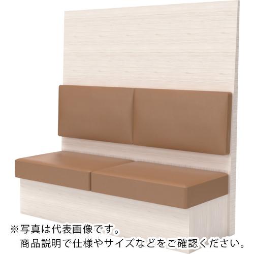 TRUSCO ( トラスコ中山 ) ミーティングベンチシングル H1500XW1200XD575木目ホワイト 生地レザーブラウン ( MBS54WLBR )