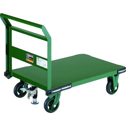 TRUSCO 鋼鉄製運搬車 900X600 ハンドル側自在車 鋳物車輪 Lストッパー付 ( OH-2RSS ) トラスコ中山(株)