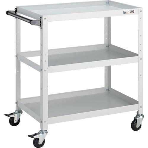 TRUSCO ツールワゴン ラビットワゴン 700X450 ハンドル付 ゴム車輪 ホワイト ( RBW-873H W ) トラスコ中山(株)