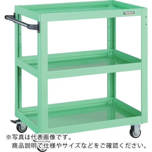 TRUSCO ツールワゴン ドルフィン 高さ調節式 W600 ウレタン車輪 ヤンググリーン ( DLWS-A973U-YG ) トラスコ中山(株)
