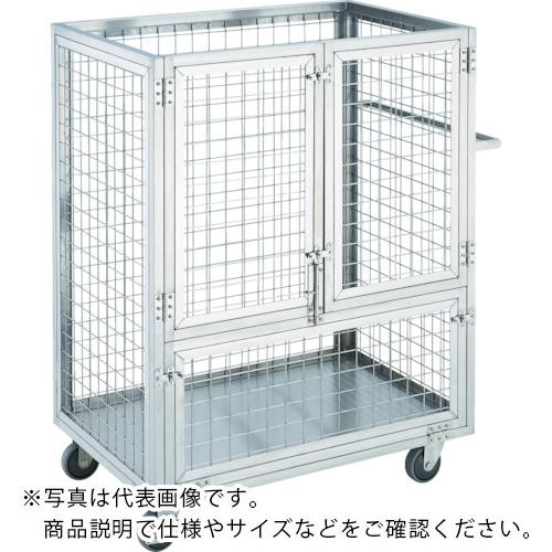 【SALE価格】TRUSCO ( トラスコ中山 ) オールステンレス製運搬車 オールステンレス製網台車 900×600 全高1200 3ドアタイプ ( SUAD3-960 )