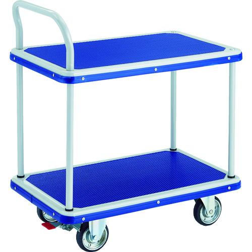 TRUSCO プレス製運搬車 台車 ドンキーカート 2段式片袖タイプ810×510 ストッパー付 ( 204NS ) トラスコ..