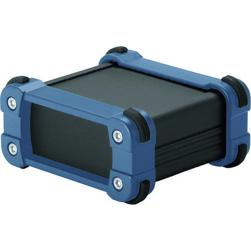 タカチ コーナーガード付アルミケースアルミパネルタイプ ブラック/インディゴ ( EXP20-12-14BI ) (株)..